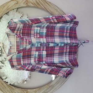 Hooded plaid top 3/$30